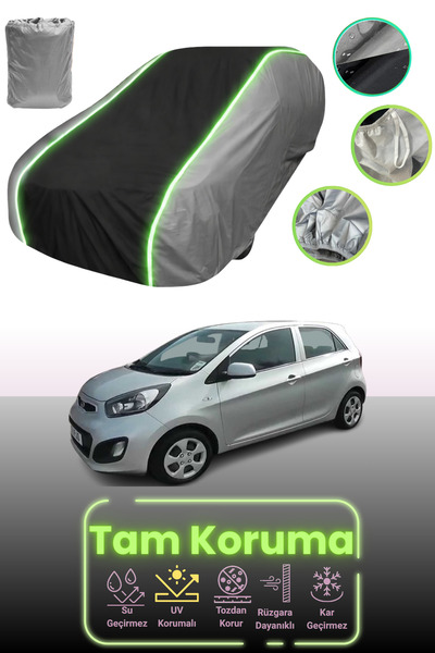 Dokaca Neo غطاء حماية للسيارة باللون الرمادي والأسود والرمادي النيون قماش مجد...