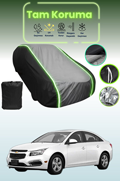Dokaca Neo غطاء حماية متوافق مع سيارة شيفروليه كروز سيدان قماش مجدّل باللون ا...