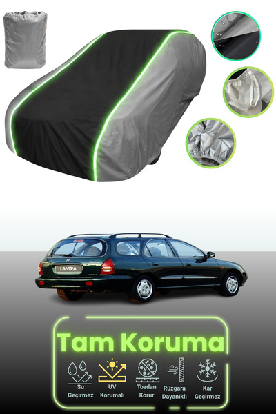 Dokaca Neo غطاء حماية للسيارة باللون الرمادي والأسود والرمادي النيون قماش مجدّل متوافق مع سيارة هيونداي لانترا كومبي