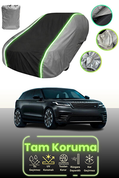 Dokaca Neo غطاء حماية للسيارة باللون الرمادي والأسود والرمادي النيون قماش مجدّل متوافق مع لاند روفر رينج روفر فيلار
