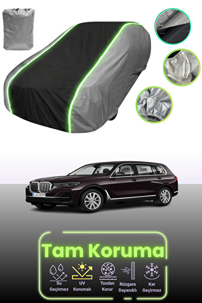 Dokaca Neo غطاء حماية للسيارة باللون الرمادي والأسود والرمادي النيون قماش مجدّل متوافق مع سيارة بي إم دبليو X7 (G07) 2018 - 2021