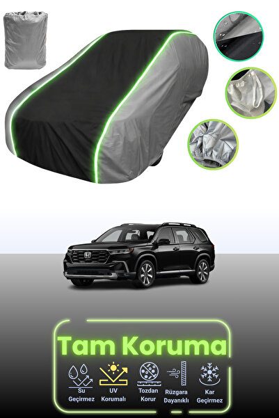 Dokaca Neo غطاء حماية للسيارة باللون الرمادي والأسود والرمادي النيون قماش مجدّل متوافق مع سيارة هوندا بايلوت 3