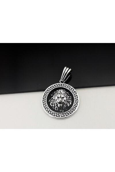vogutima Aslan Figürlü Yuvarlak 925 Ayar Gümüş Kolye Ucu