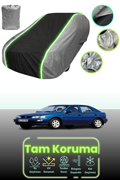 Dokaca Neo غطاء حماية للسيارة باللون الرمادي والأسود والرمادي النيون قماش مجدّل متوافق مع سيارة كيا سيفيا هاتشباك