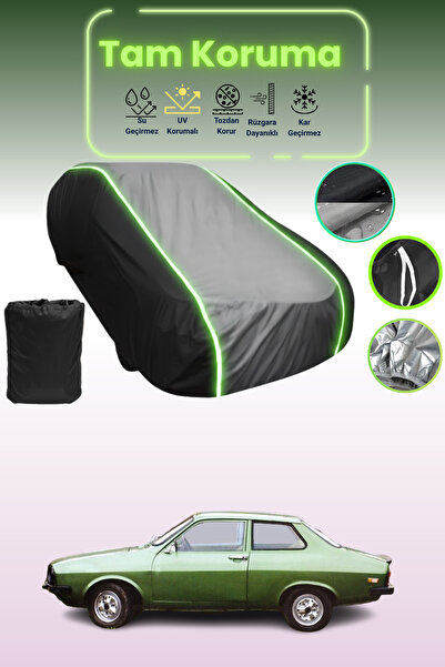 Dokaca Neo غطاء حماية متوافق مع سيارة داسيا 1310/1410 سبورت 1981 - 1992، أسود_رمادي_أسود نيون قماش مجدّل