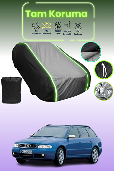 Dokaca Neo غطاء حماية متوافق مع سيارة أودي S4 أفانت 1997 - 2001 باللون الأسود_الرمادي_الأسود النيون قماش مجدّل