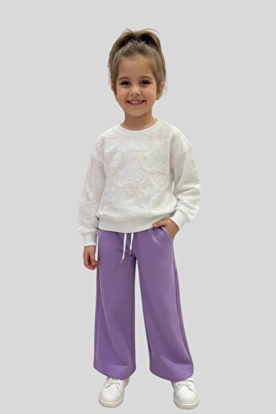 ww waka waka kids store Iz Children's Glitter Embossed Patterned Wide-Leg Tra...