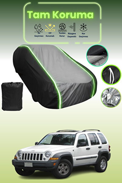Dokaca Neo غطاء حماية متوافق مع سيارة جيب ليبرتي قماش مجدّل باللون الأسود_الر...