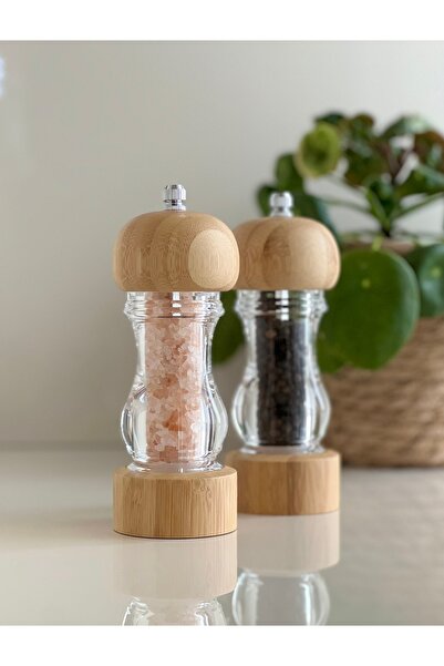 RUMİKA HOME Bambu Değirmen Tuzluk 2'li