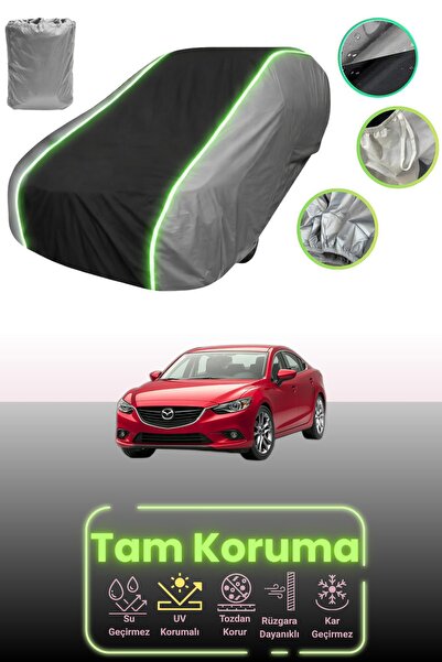 Dokaca Neo غطاء حماية للسيارة باللون الرمادي والأسود والرمادي النيون قماش مجد...