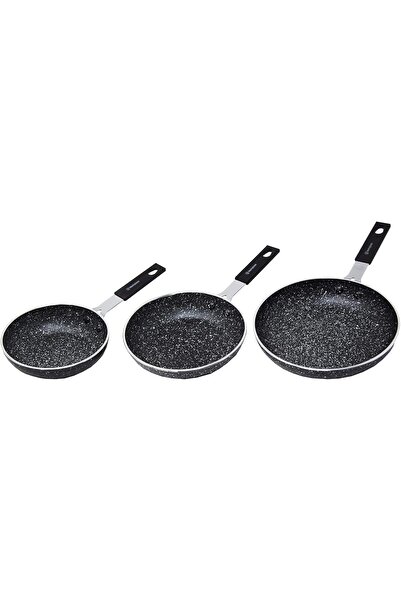 Westinghouse أدوات طهي أمريكية - طقم مقلاة صغيرة من الرخام الأسود (3 قطع)