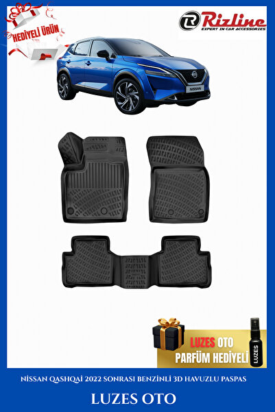 Rizline Nissan Qashqai 3D Havuzlu Paspas BENZİNLİ Uyumlu 2022-2023-2024-2025-...