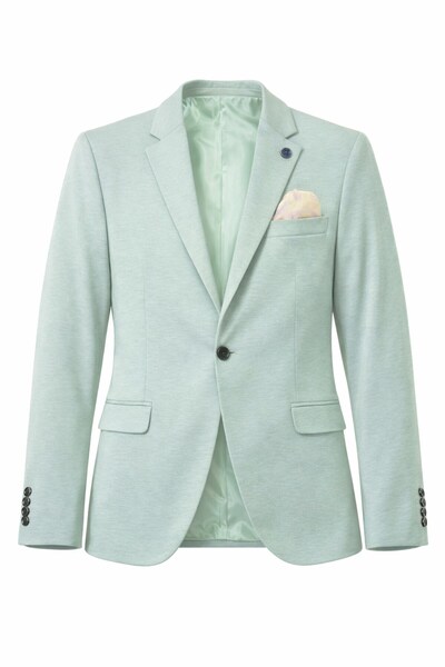 Plus Scorpion Men's Cotton Combed Stretch Fabric Single Button Double Slit Blazer Jacket