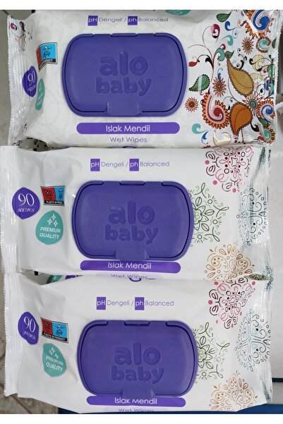 kozmetiksclk Alo baby soft sensitive 90 lı ıslak mendil 3 lü paket