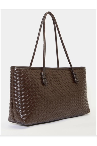 DADU Πλεκτή τσάντα χειρός και ώμου με σχέδια (Πλάτος: 40 εκ. Μήκος: 20 εκ.)