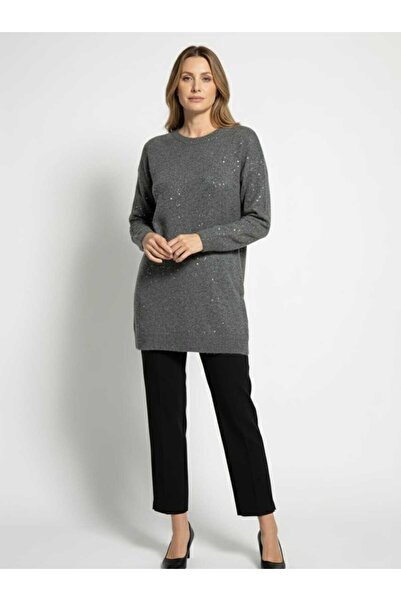 LOVE IŞILTILI PULLU YUMOŞ TRİKO TUNİK