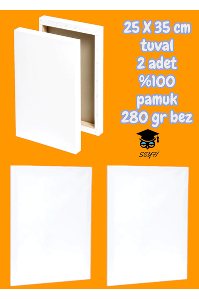 SEYFİKİRTASİYE 25 X 35 cm tuval 2 adet %100 pamuk 280 gr bez