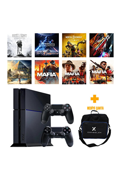 Sony PlayStation 4 Standart 500GB + 8 Dijital Oyun + Çift Kol + ConsoleX Çant...