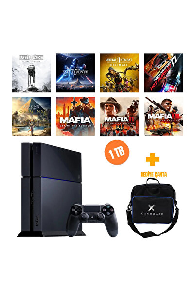 Sony PlayStation 4 Standart 1TB + 8 Dijital Oyun + Tek Kol + ConsoleX Çanta (...