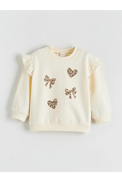 LC Waikiki Bow Detailed Baby Girl Sweatshirt (W5)