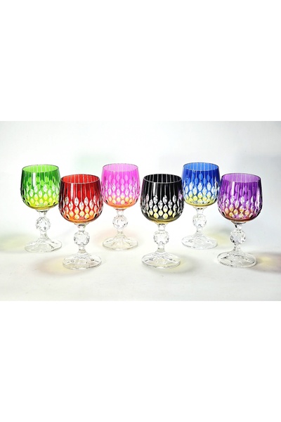 Kristal Market Handmade Bohemia Crystal Neon Drop Coffee Side Water Glass