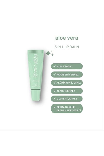 EVERDAY Everyday Beauty 3 Etkili Dudak Bakım Lip Balmı Aloe Vera 10 ml