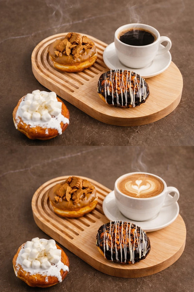 kids town Ahşap Oymalı 2li Dekoratif Tepsi Kahve Sunum Tepsisi Sunumluk