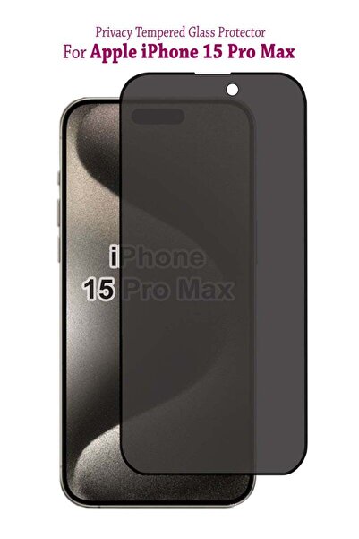 Generic Apple iPhone 15 pro Max Privacy Invisible Shield Tempered Glass Full ...