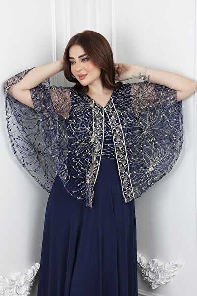 TREN Butterfly Bodice Chiffon Evening Gown Computer Embroidery Long Flowing Dress Elegant Formal Wear