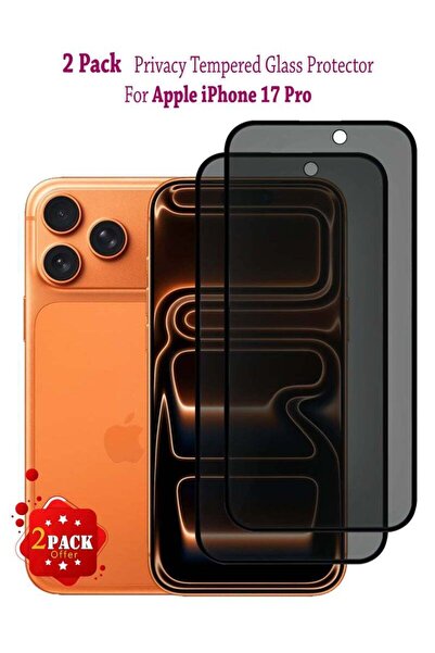 Generic 2 Pack Apple iPhone 17 Pro Privacy Invisible Shield Tempered Glass Full Glue Screen Protector