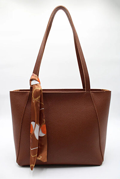 MISS IPEKYOL Kadın Suni Deri Büyük Boy Salaş Kol Çantası Taba (MISS IPEKYOL'A AİT DEĞİLDİR)