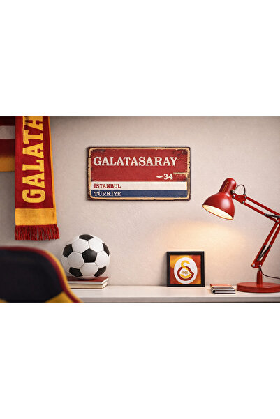 Generic Galatasaray Retro Duvar Tablosu 26x16 cm – Dekota Dijital Baskı, Çift...