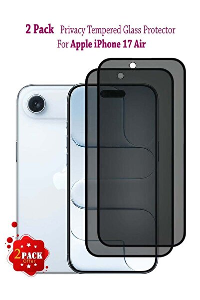 Generic 2 Pack Apple iPhone 17 Air Privacy Invisible Shield Tempered Glass Full Glue Screen Protector