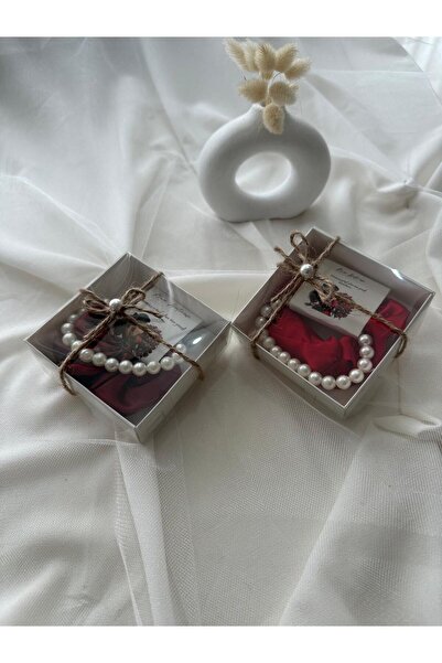 düşle hediyelik Saten Saç Tokası Ve İni Bileklik Özel Kutusunda 10 Adet