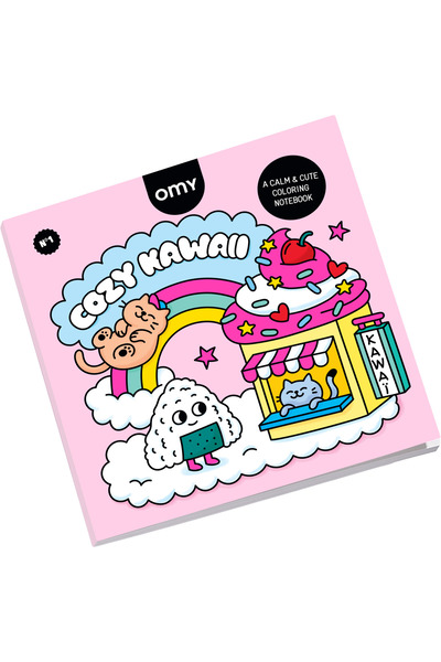 OMY Cozy Art Kawaii Boyama Kitabı-Çocuklar ve Yetişkinler için