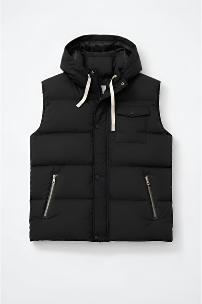 CIVILTIPOLO Men's Hooded Pocket Detailed Stylish Design Inflatable Vest