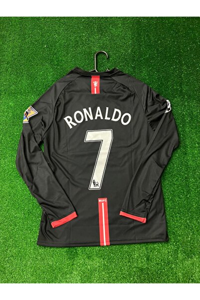 candy cup C. Ronaldo Manchester United 2007 / 2008 Siyah Uzun Kollu Nostalji Forması