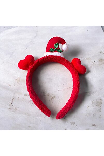 ALS Tasarım Dünyası تاج شعر من القطيفة باللون الأحمر على شكل سانتا كلوز وقلب ...
