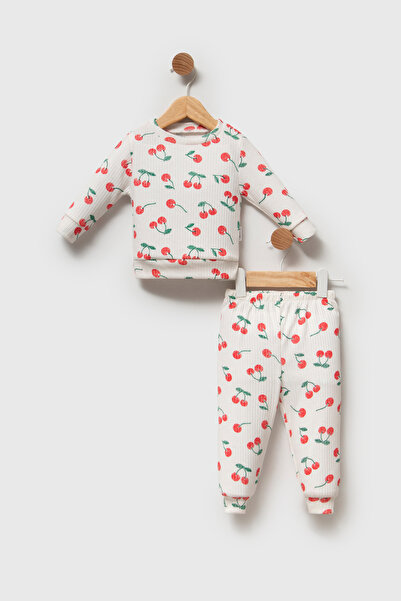 YUSALİ Corded Fabric Flexible Fabric Printed Baby Pajama Set