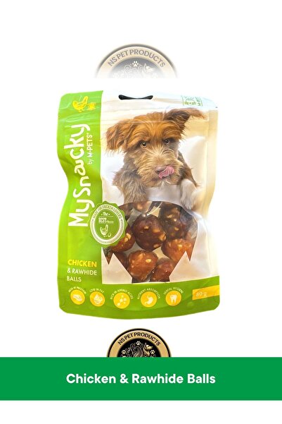 M-PETS My Snacky Chicken & Rawhide Balls - Tavuklu & Sığır Derili Toplar Köpe...