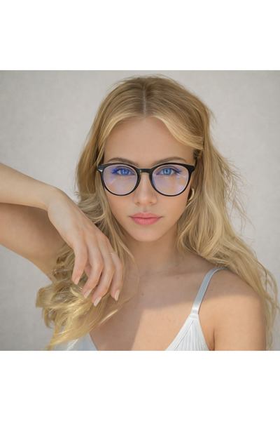 Straight Light New Season Black Frame Unisex Blue Light Protection Stylish De...