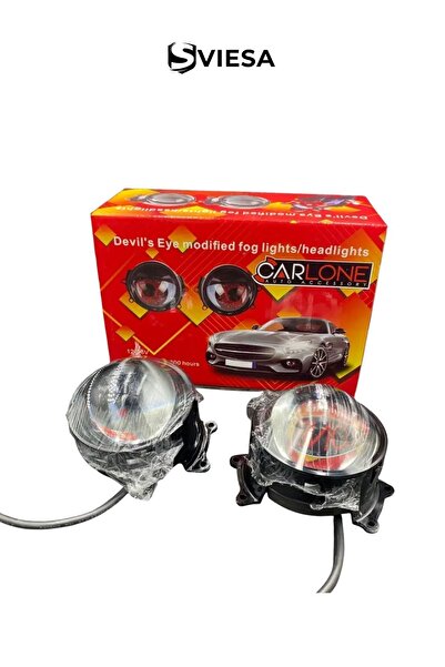 EREN Şeytan Gözü Led Far Sis Uyumlu 6 Modlu Renkli Mercekli Led Uzaktan kuman...