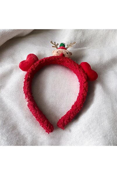 ALS Tasarım Dünyası تاج شعر من القطيفة باللون الأحمر على شكل سانتا كلوز وقلب ...