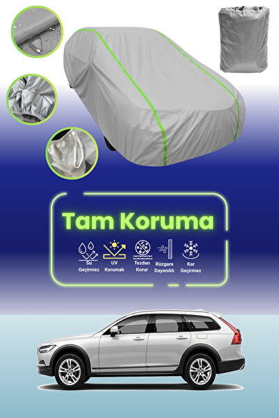 Dokaca Neo غطاء حماية للسيارة باللون الرمادي النيون قماش مجدّل متوافق مع سيارة فولفو V90 كروس كانتري 2016 - 2021