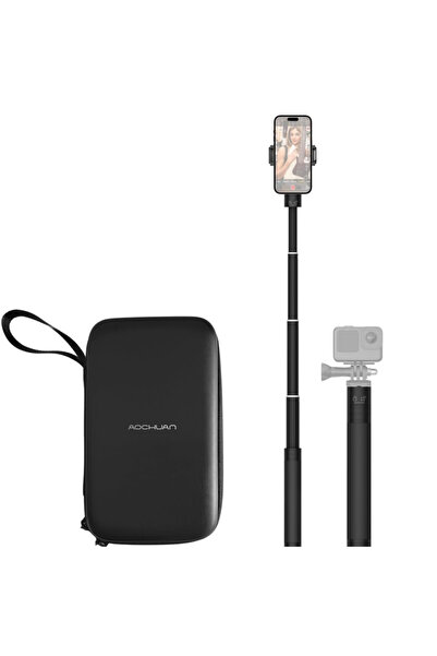 Vittalist Set accesorii stabilizator gimbal pentru telefon, braț extensibil de 72 cm + husă de transport rigidă, negru