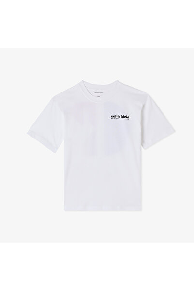 Calvin Klein Backprint Relaxed Çocuk Beyaz T-Shirt