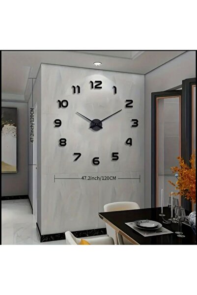 ZERDA DEKOR Modern Büyük Duvar Saati-Pleksi Malzeme-Sessiz Mekanizma-Gece Par...