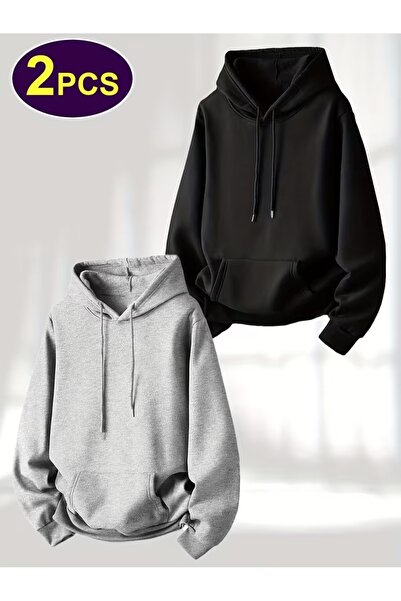 rocassi Pachet de 2 hanorace unisex cu glugă