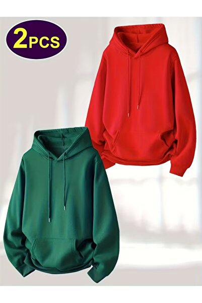 rocassi Pachet de 2 hanorace unisex cu glugă