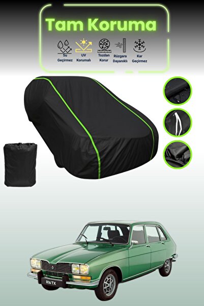 Dokaca Neo Black Neon Corded Fabric Renault 16 Compatible Auto Tarpaulin Car Tarpaulin Protection Cover